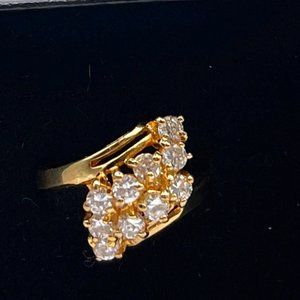 14K over sterling silver Goshenite cocktail ring